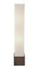 50" Brown And White Rattan Two Light Column Floor Lamp With White Fabric Shade