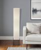 50" Brown And White Rattan Two Light Column Floor Lamp With White Fabric Shade