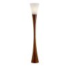 68" Brown And White Solid Wood Novelty Floor Lamp With White Acrylic Cone Shade