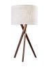 Tripod Leg Walnut Wood Table Lamp