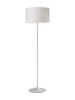 60" White Floor Lamp With White Fabric Drum Shade