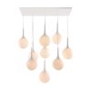 White Shaded Nine Light Metal Dimmable Ceiling Light