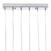Silver Kitchen Island Six Light Metal LED Ceiling Light With Shades