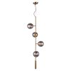 Gold Shaded Four Light Metal Dimmable Ceiling Light With Clear Shades