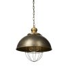 Rustic Gold Tone Metal Dome Hanging Light