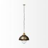 Rustic Gold Tone Metal Dome Hanging Light