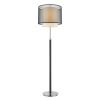 62" Floor Lamp With Black And White Fabric Drum Shade