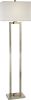 61" Metal Floor Lamp With White Fabric Shade