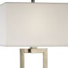 61" Metal Floor Lamp With White Fabric Shade