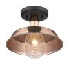 Shiny Copper Shallow Plate Adjustable Pendant Light