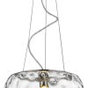 Clear Metal Dimmable Ceiling Light With White Shades