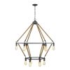 Brown and Black Twelve Light Metal Dimmable Chandelier