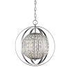 Silver Crystal Dimmable Ceiling Light With Silver Shades