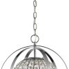Silver Crystal Dimmable Ceiling Light With Silver Shades