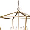 Kennedy 6-Light Antique Gold Foyer Pendant With Crystal Bobeches