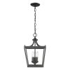 Vintage Black Metal Tapered Hanging Light
