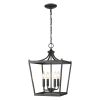 Black Metal Four Light Dimmable Ceiling Light