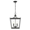 Black Metal Four Light Dimmable Ceiling Light