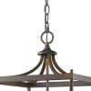 Brown Metal Four Light Dimmable Ceiling Light