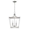 Silver Metal Four Light Dimmable Ceiling Light