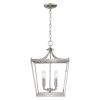 Silver Metal Four Light Dimmable Ceiling Light