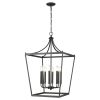 Black Metal Eight Light Dimmable Ceiling Light