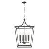 Black Metal Eight Light Dimmable Ceiling Light