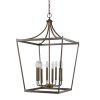 Bronze Metal Eight Light Dimmable Ceiling Light