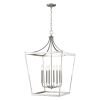 Silver Metal Eight Light Dimmable Ceiling Light
