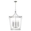 Silver Metal Eight Light Dimmable Ceiling Light