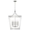 Silver Metal Eight Light Dimmable Ceiling Light