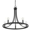 Black Candle Style Five Light Metal Dimmable Chandelier