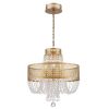 Gold Four Light Metal and Crystals Dimmable Chandelier With Shades