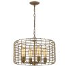 Gold Metal Four Light Dimmable Ceiling Light With Gold Shades