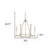 Gold Candle Style Six Light Metal Dimmable Chandelier