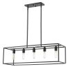Black Metal Five Light Dimmable Ceiling Light
