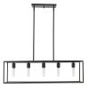 Black Metal Five Light Dimmable Ceiling Light