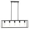 Black Metal Five Light Dimmable Ceiling Light