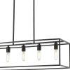 Black Metal Five Light Dimmable Ceiling Light