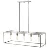 Silver Metal Five Light Dimmable Ceiling Light
