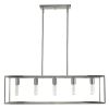 Silver Metal Five Light Dimmable Ceiling Light