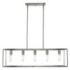 Silver Metal Five Light Dimmable Ceiling Light