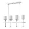 White Metal Four Light Dimmable Ceiling Light With White Shades