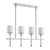 White Metal Four Light Dimmable Ceiling Light With White Shades