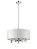 Silver Metal Five Light Dimmable Ceiling Light With White Shades