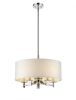Silver Metal Five Light Dimmable Ceiling Light With White Shades
