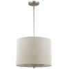 Gold And White Iron Three Light Dimmable Ceiling Light With Silver Shades