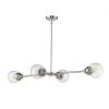 Silver Metal Four Light Dimmable Ceiling Light With Clear Shades