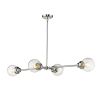 Silver Metal Four Light Dimmable Ceiling Light With Clear Shades