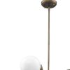 Bronze Metal Four Light Dimmable Ceiling Light With Off White Shades